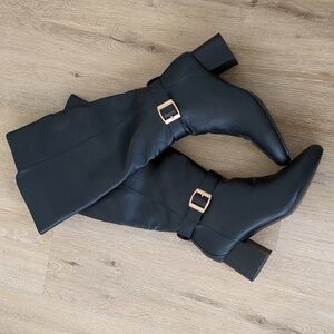 Black knee high boot